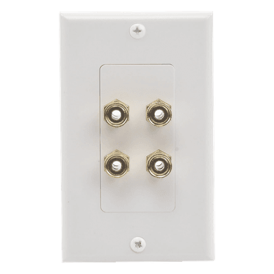Placa de Pared para Altavoces / 2 Canales / Postes Tipo Banana / Conectores Chapados en Oro / Estilo Decora 1 Unidad / 75 x 115 mm EP-WP2S EPCOM PROAUDIO