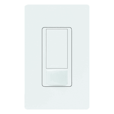 Apagador con sensor de ocupación PIR / 6 A iluminación 120-277 V~ / 3 A ventilador 120 V~ / XCT 180° / 81 m² / retardo 1-30 min / unipolar o 3 vías MSOPS6M2DVSW LUTRON ELECTRONICS