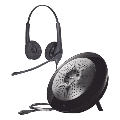 Kit de Auriculares y Altavoz / Cancelación de Ruido / Conexión 3.5mm / Push-to-Talk / Brazo 270° KITSPEAKBIZAF JABRA