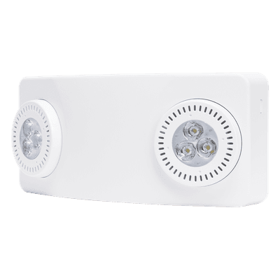 Luz de Emergencia LED / 520 Lúmenes / 90 min Autonomía / Cobertura 15.8 m (51.8 ft) / Montaje Pared o Techo / UL 5VA SF-1960-LF SFIRE