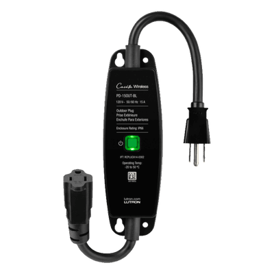 Enchufe Inteligente para Exteriores / 15 A / 1/2 HP / RF 18 m (59.1 ft) / Control Pico Directo / GFCI / Negro PD15OUTBL LUTRON CASETA WIRELESS