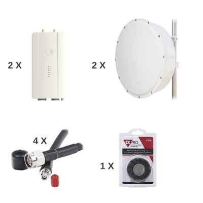 Enlace completo de 2 radios FORCE400C con antenas TXP-4965-30PB2-KIT (30 dBi), rango de frecuencia extendida (4.9 a 6.2 GHz) FORCE400TX30 CAMBIUM NETWORKS