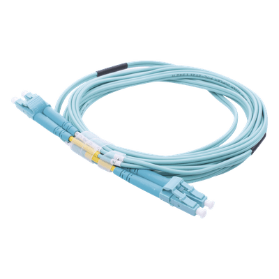 Jumper de Fibra Óptica / OM3 50/125 / LC-LC Dúplex / OFNR Riser / 2.0 mm / 3 m (9.84 ft) / Aqua LP-FOM3-LCLC-R03 LINKEDPRO BY EPCOM