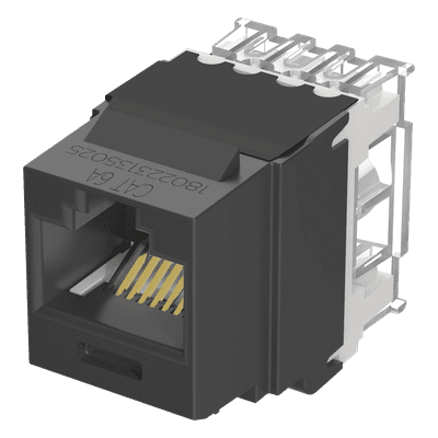 Conector Keystone / Cat 6A / 8P8C / UTP / 22-26 AWG / T568A/B / 50 μin Oro / Negro NK6X88MBL PANDUIT