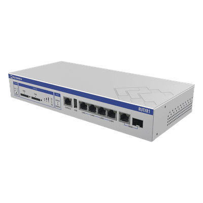 Router Empresarial / Quad-Core 717 MHz / LTE Cat6 / WiFi 802.11ac Wave 2 / SFP WAN / Doble SIM / Rack 19" (1.5 pies) / -40°C a 75°C RUTXR1 TELTONIKA