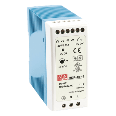 Fuente de poder Industrial / Riel DIN / 48 VCC / 40 W / 85-264 VCA / 1.31 x 2.95 x 3.94 pulg MDR-40-48 MEANWELL