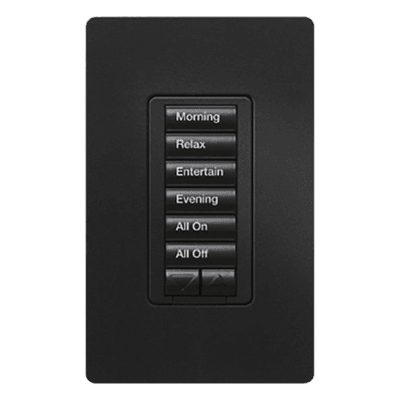 Teclado híbrido RadioRA 2 / 6 botones + subir-bajar / Dimmer 120 V, 450 W / 2 hilos o neutro / Negro RRDH6BRLBL LUTRON ELECTRONICS