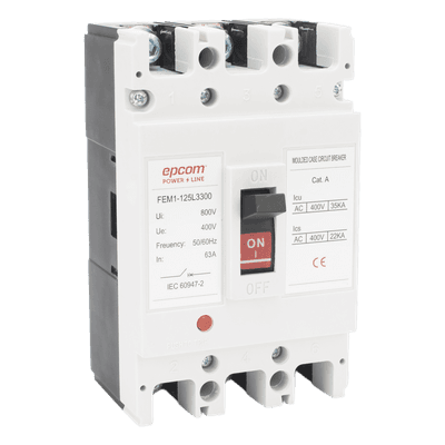 Protector Térmico Trifásico / 63A / 690V CA / 3P / Capacidad de Ruptura 125A / -5°C a +40°C