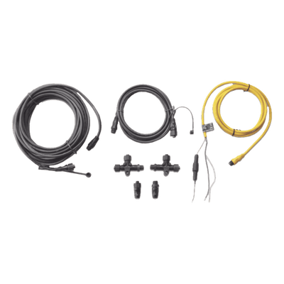 Kit de Red NMEA 2000 / Cable Principal 6 m (19.7 ft) / Cable Caída 2 m (6.6 ft) / Cable Alimentación 2 m (6.6 ft) / 2 Conectores en T / Conectores Macho y Hembra 10-11442-00 GARMIN
