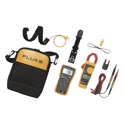 Kit HVAC / Multímetro con temperatura integrada / Pinza amperimétrica True RMS 400 A / Detección microamperios / Retroiluminación LED FLUKE-116/323KIT FLUKE