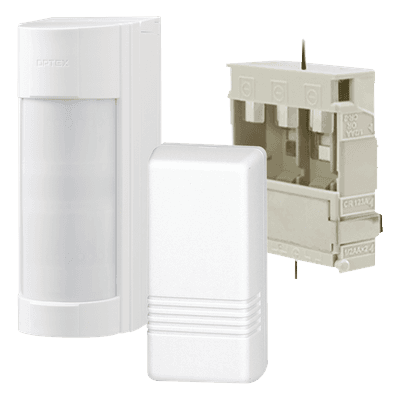 Kit Detector Inalámbrico para Exterior / Dual PIR + Microondas / 12 m (39.4 ft) / 90° / IP55 / Transmisor 2 Zonas / Anti-Enmascaramiento IR