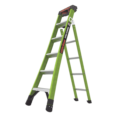 Escalera Combinada 3 en 1 / Fibra de Vidrio / 1.83 m (6 ft) / Carga 170 kg (375 lb) / Almohadilla Giratoria / Barra en V KING-KOMBO2-6IA-AC Little Giant Ladder Systems