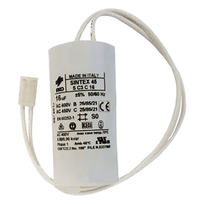 Capacitor de Arranque / 16 µF / 230 VAC / 50 Hz / Protección Térmica 120 °C / Barreras 620/640 7600525 FAAC