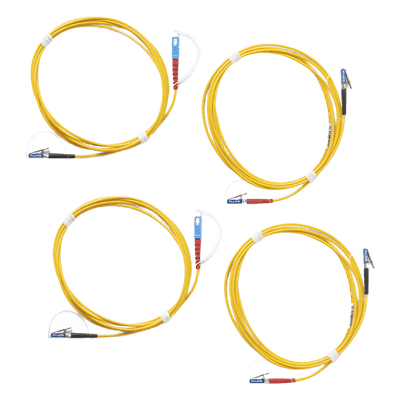 Kit de Cables de Referencia de Comprobación Monomodo / Conectores LC Metálicos / 2 SC/LC y 2 LC/LC / 2 Metros (6.56 Pies)