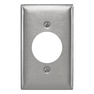 Placa de Pared / Abertura Simple 1.6" (40.6 mm) / Acero Inoxidable 302/304 / 20-30 A / No Magnética / Acabado Cepillado Horizontal HUB-SS-720 RACO