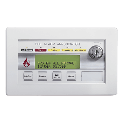 Anunciador Remoto de Incendio / LCD Retroiluminado 80 Caracteres / Puerto EIA-485 / Hasta 32 Unidades por Panel / Alimentación 24 VCC