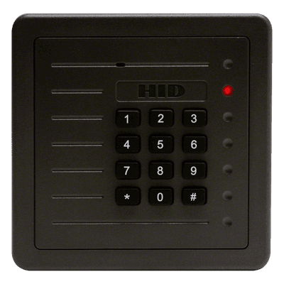 Lector de Proximidad de Mediano Alcance / Teclado Integrado / Wiegand / Exterior / 8' (20 cm) / 12 VCC / -30 a 65 °C 5355AGK00 HID