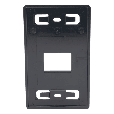 Placa de Pared Modular / 2 Salidas / Compatible Z-MAX Blindados / Montaje Frontal-Trasero / Color Negro MX-FP-S-02-01 SIEMON
