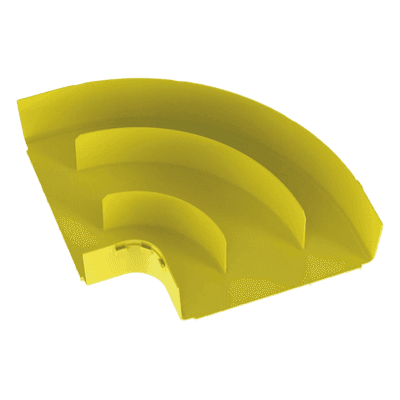 Ángulo Recto Horizontal / 90° / Para Canaleta 12x4 / Radio de Curvatura 50.8 mm / ABS 94V-0 / Color Amarillo FRRA12X4LYL PANDUIT