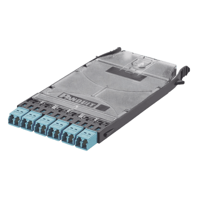 Cassette de Fibra Óptica / 6 Puertos LC Duplex / 12 Fibras OM3 / Alta Densidad / Color Azul FHSXN-12-10N PANDUIT