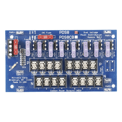 Módulo de Distribución de Energía / Entrada Dual VCC/VCA / 8 Salidas Seleccionables / 5.4 x 3 x 1 pulgadas PDS8 ALTRONIX