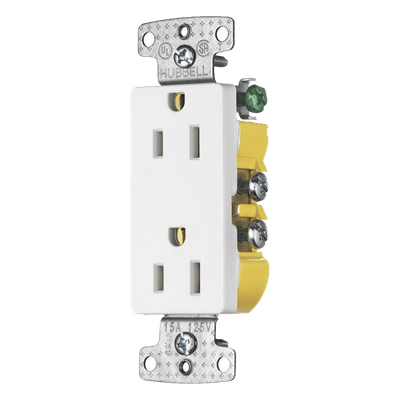 Contacto Duplex Decorador / 15A / 125V / 2 Polos 3 Hilos / NEMA 5-15R / Blanco HUB-RRD15W HUBBELL