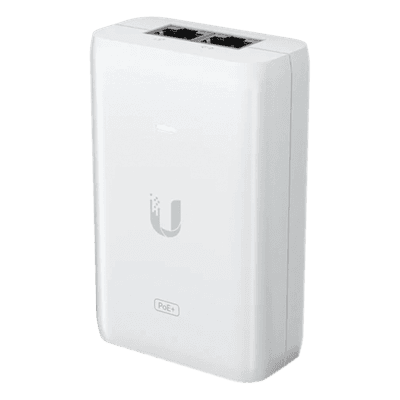 Adaptador PoE Ubiquiti (48 VDC, 0.65A) puerto Gigabit, ideal para equipos UniFi U-POE-AT UBIQUITI