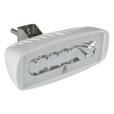 Luz led marina Caprera2 con bracket, emite luz color blanco y azul de 1000 lúmenes, fabricado bajo norma de protección IP67. 101102 LUMITEC