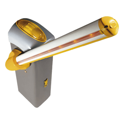 Kit de barrera GARD 4 con mástil Italiano / Izquierda y derecha configurable en campo / Incluye Iluminación LED Rojo/Verde / Pluma de 3.75 m / Cúpula con iluminación LED / Resorte Rojo CAME