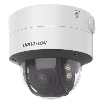 Domo IP / 4 MP / Color 24/7 / Lente Varifocal 3.6-9 mm / Luz Blanca 40 m (131 pies) / WDR 130 dB / IP67 / IK10 / AcuSense / MicroSD 512 GB DS-2CD2747G2-LZS(C) HIKVISION