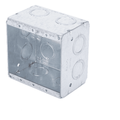 Caja Multigang / 2 Gangs / 2.5 in (6.35 cm) Profundidad / 12 Entradas 1/2-3/4 in (1.27-1.91 cm) HUB-691 RACO