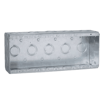 Caja Multigang / 5 Gang / Profundidad 2.5 in / 19 Entradas 1/2"-3/4" / Capacidad 79.5 cu. in / Acero Galvanizado HUB-694 RACO