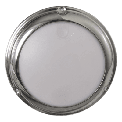 Luz LED marina tipo domo / Activación táctil / Blanco y azul 244 lm / IP68 / 10-24 VCD / Acero inoxidable 101097 LUMITEC