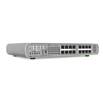 Switch no administrado / 16 puertos Gigabit / 32 Gbps / 8K MAC / 12W máx / 10.35 x 7.04 x 1.49 in AT-GS910/16-10 ALLIED TELESIS