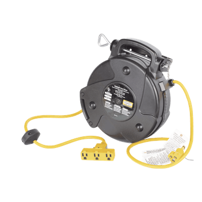 Carrete de Extensión / 12/3 SJTW / 125V CA / 40' (12.2 m) / Triple Salida 15A / UL HUB-HBL-C40-123-TT HUBBELL