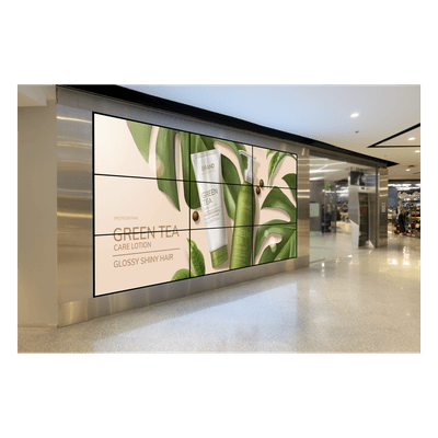 Kit Videowall 3×3 / 9 Pantallas 55" / Full HD 1920×1080 60Hz / Controladores 2×HDMI / Estructura Metálica de Pared / 3.6×3.4 pies DS-CW3X3LUY-55/WM HIKVISION
