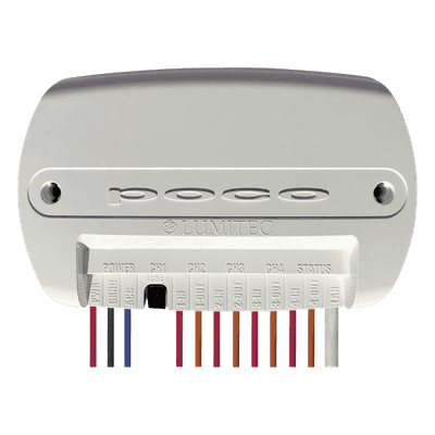 Módulo de control de iluminación / 4 puertos / IP67 / 10 A por puerto / 3.5 x 1.3 x 5.5 in 101699 LUMITEC
