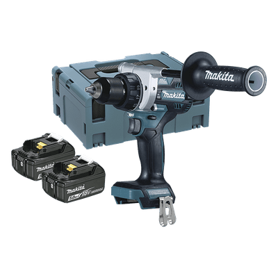 Taladro Atornillador / 18 V / 5 Ah / 130 Nm / 2 Velocidades 0-550 0-2100 rpm / 178 mm / 7 pulgadas / Brushless / LXT DDF-486-RTJ MAKITA