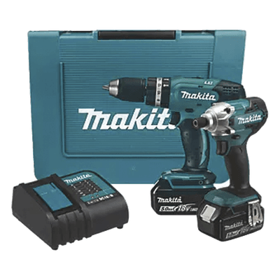 Kit Taladro Rotomartillo y Atornillador de Impacto / 18V / 2 Baterías 5.0 Ah / Cargador Rápido / 38 Nm y 155 Nm / 1.64 pies-lb y 114.3 ft-lb DLX2336SYX MAKITA