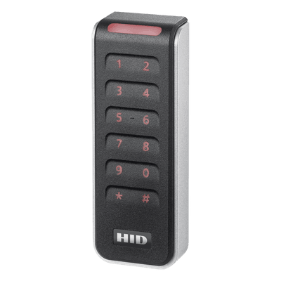 Lector de Control de Acceso / Multitecnología SEOS, iCLASS, MIFARE / Wiegand y OSDP / Teclado Integrado / Pigtail 0.5 m (1.64 ft) / 45x121.5x19.5 mm 20KNKS03000WC3 HID