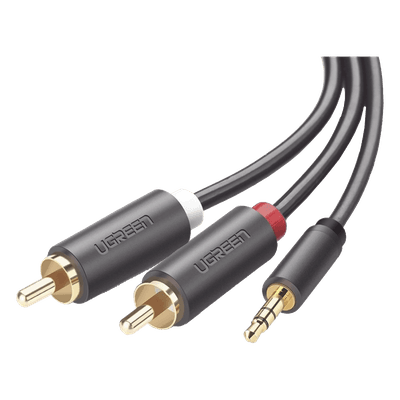 Cable de Audio / 3.5mm Macho a 2 RCA Macho / 3 m (9.84 pies) / Blindaje Múltiple / Conectores Chapados en Oro / TPE Ecológico 10512 UGREEN