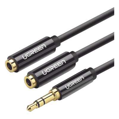 Divisor de Audio / 3.5mm Macho a 2x 3.5mm Hembra / 25 cm (0.82 pies) / TPE / Negro 20816 UGREEN