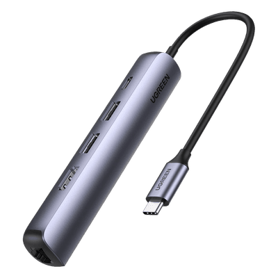 Docking Station USB-C / 5 en 1 / HDMI 4K@60Hz / 2 USB-A 3.1 5 Gbps / RJ45 Gigabit / PD 100W / Aluminio 10919 UGREEN