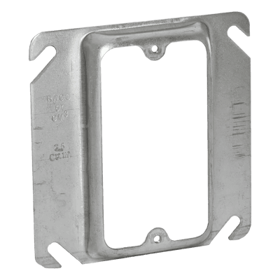 Sobretapa Cuadrada / Acero Galvanizado Troquelado / 4 x 4 in / Capacidad 5.5 Unidades / UL Listed HUB-772 RACO