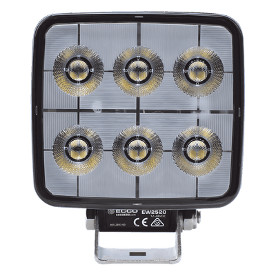 Luz de Trabajo LED / 2800 Lúmenes / 12-24 VCD / IP67 e IP69K / 6 LED 24x1W / Compacta 5.1" x 4.2" x 1.9" EW2520 ECCO