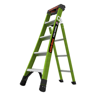 Escalera Profesional 3 en 1 / Fibra de Vidrio / Capacidad 375 lb (170 kg) / 6 ft (1.82 m) / No Conductora / Almohadilla Giratoria