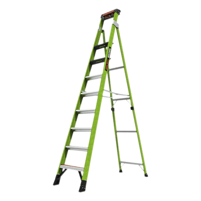 Escalera de Fibra de Vidrio / 3.05 m (10 ft) / Capacidad 170 kg (375 lbs) / Tipo IAA / Doble Configuración / Almohadilla Giratoria / Peldanos Extra Anchos