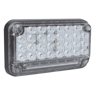 Luz de Advertencia LED / 66 LEDs / 7x4" / 12 VCC / 10 Patrones de Destello / Montaje Permanente / Color Claro