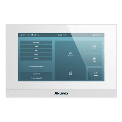 Monitor IP Touch / Pantalla 7" Capacitiva / SIP / PoE / Wi-Fi 2.4 GHz / RAM 1 GB / ROM 8 GB / 0.23 m (0.75 ft) Perfil C313W AKUVOX