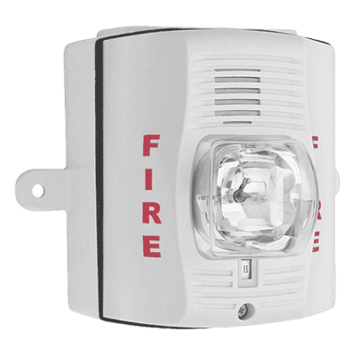 Sirena con Lámpara Estroboscópica para Exterior / a 2 Hilos / Configuración Estroboscópica Seleccionable / Color Blanco P2WK SYSTEM SENSOR